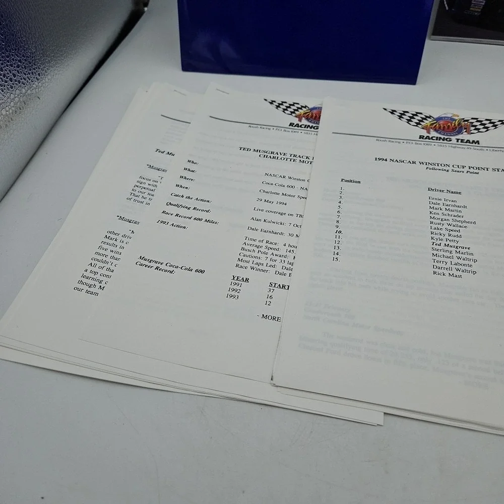 Vintage Nascar Press Kit Family Channel Racing Team Ted‎ Musgrave Media Guide